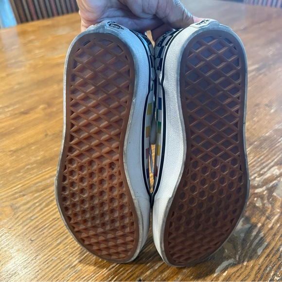 Checkerboard Rainbow Lace-up Vans Missy Size 2 - Picture 6 of 6